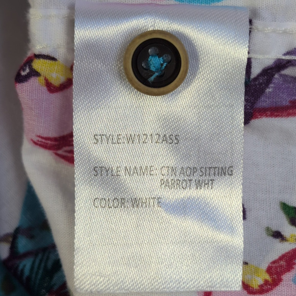 Craft+Flow Voyage Shirt Men’s L White Tropical Parrot Print Button Front Casual - Picture 11 of 12